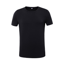 Customized slim-fitting pure cotton solid color round neck short-sleeved T-shirt with printed embroidery LOGO class reunion class uniform work clothes