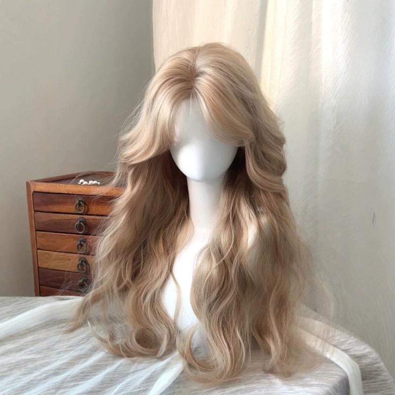 【Diamond Barbie】Wig for Women, Middle Part, Finely Styled, Milky White, Golden Beige, Egg Roll Long Curly Hair, Full Wig 【Diamond Barbie】Wig for Women, Middle Part, Finely Styled, Milky White, Golden Beige, Egg Roll Long Curly Hair, Full Wig