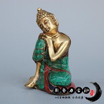 Happy Mountain Nepal Pine Stone Like Shi Ni Sleeping Handmade Pure Copper Big Day Tathagata Home Jewelry Ornaments