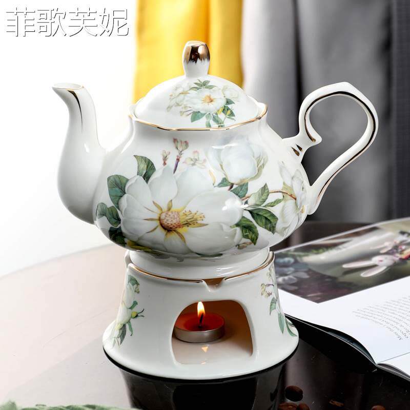 Flower teapot candle heated fruit teapot set Heat glass pot ceramic pot afternoon teapot teapot
