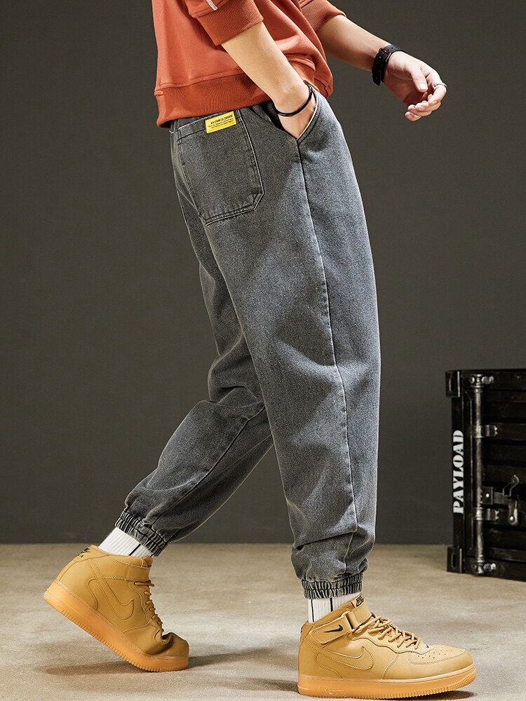 Li Ning VIP jeans men autumn and winter models plus velvet 2021 new winter thick loose beam feet Harlan Tide brand men