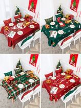 christmas table cloth Christmas table cloth red elk Christmas Eve dress up table canvas