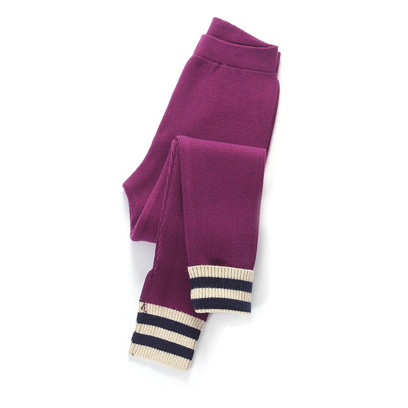 Autumn and winter double-layer cotton sanitary pants knitted underwear warm pants inside and outside wear girls 140 wool pants cashmere pants children 150