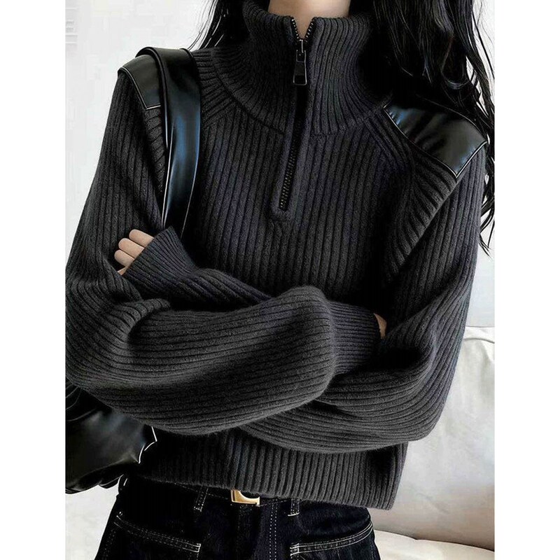 Casual Half-Zip Turtleneck Sweater for Women, Winter Knitwear, Short Long-Sleeve Top, 2026 Super Popular Age-Reducing Top Casual Half-Zip Turtleneck Sweater for Women, Winter Knitwear, Short Long-Sleeve Top, 2026 Super Popular Age-Reducing Top