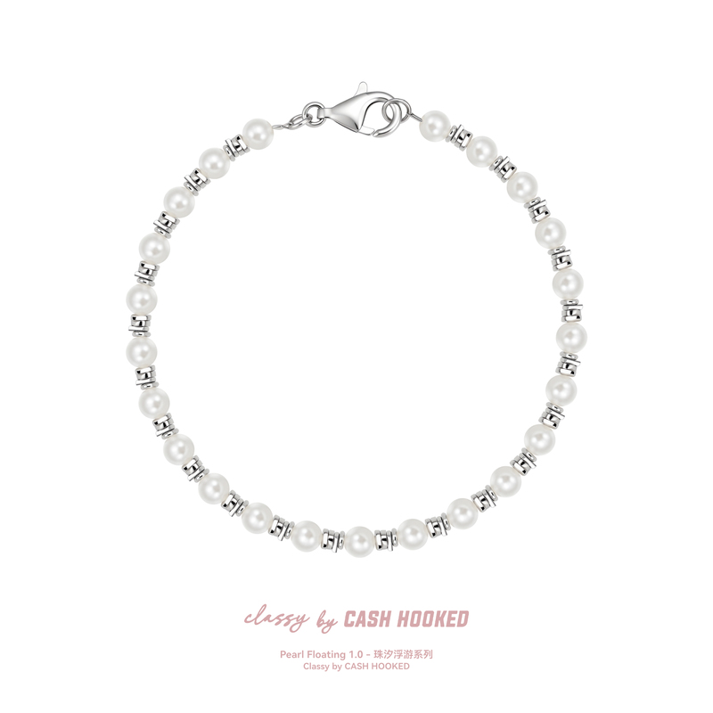 Classybych Silver Jewelry Pearl Floating Series Star Sparkle·Astrarose Bracelet Light Luxury Gift
