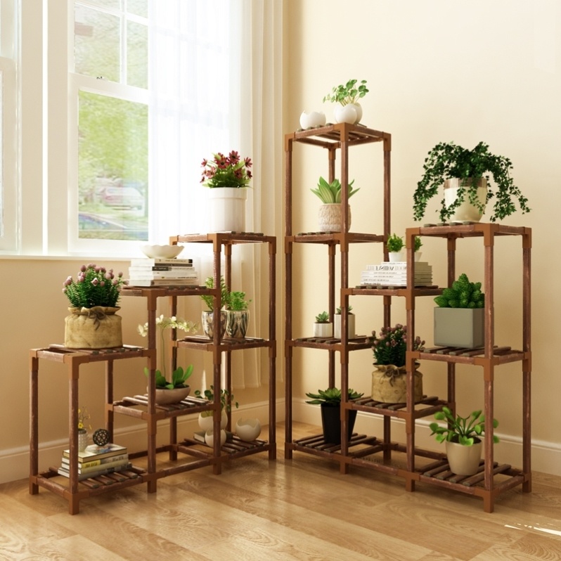 Landing flower shelf Shelf Climbing Corner Leaning Against Wall Crab Claw Lan Green Planting Climbing Rattan Rack Simple And Versatile Multilayered Ladder