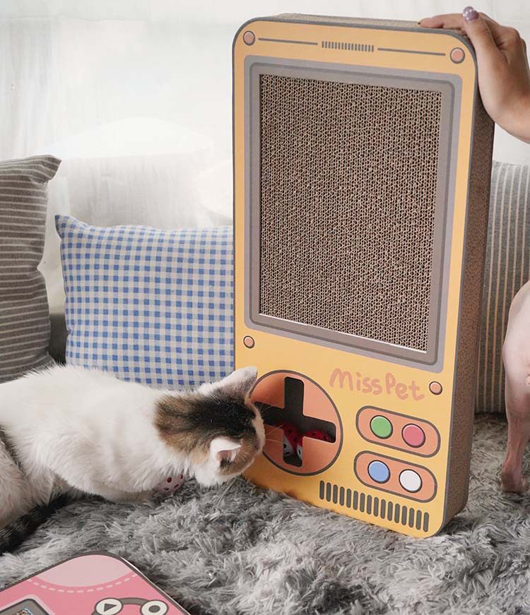 Puff cat MISSPET mobile phone game model cat corrugated paper cat scratch board cat litter cat bed grinder