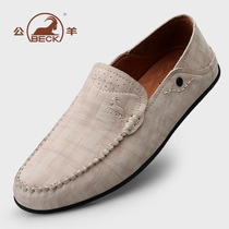 Public Sheep Summer Beans shoes mens leather men leather shoes leather soft-bottom dad shoes soft face leather One foot pedal sloth shoes