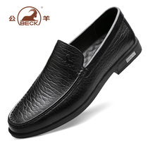 Public Sheep Casual Leather Shoes Men Business Positive Clothing Men Shoes Genuine Leather Pedaling Middle-aged Dad Shoes 2022 New spring