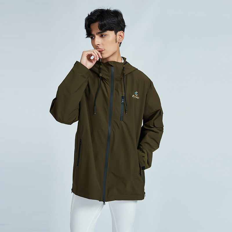 Epona Men's Equestrian Raincoat Army Green Riding Jacket Outdoor Riding Lightweight Windproof Raincoat Hiking Travel Epona Men's Equestrian Raincoat Army Green Riding Jacket Outdoor Riding Lightweight Windproof Raincoat Hiking Travel