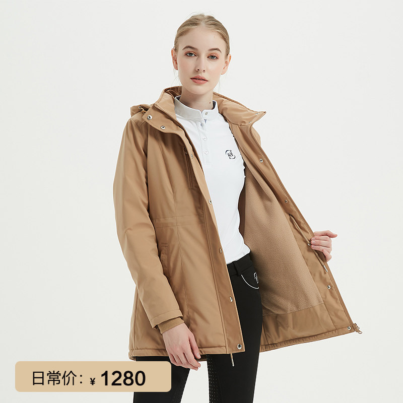 EPOA ladies long version thick cotton T autumn winter riding sports jacket equestrian sports equipment comfort and cold and warm