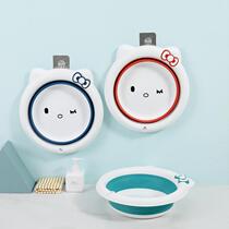 2 sets of 3 Newborn Baby childrens products foldable washbasin wash butt cartoon PP with baby Basin