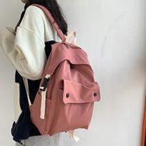 Schoolbag Korean version of Harajuku ulzzang large capacity high school backpack female college students simple joker backpack men ins