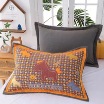 Chen set is sinking whole head silk cover retro gauze pillowcase yarn-dyed cotton yarn household single large pillow case partition