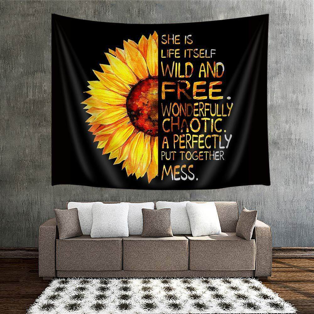 The Moon Tapestry Wall Hanging Galaxy Night Sky Psychedelic