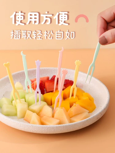 Вилка для фруктов, одноразовый пластиковый десертный комплект