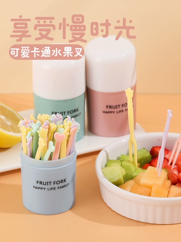 Вилка для фруктов, одноразовый пластиковый десертный комплект