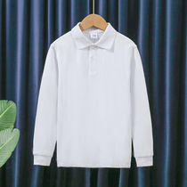 Children white t-shirt long sleeve boy polo shirt student uniform girl in school uniform with white T-shirt blouse