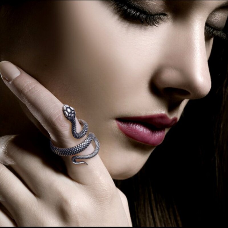 Harry Potter Ring Zodiac Snake Punk Wind Retro Size Adjustable Creative Personality Bungee Python Ring