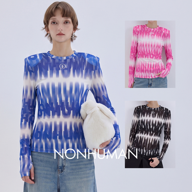 Nonhuman Ant Home Positioning Digital Print Mesh Stretch Mesh Shoulder Pad Thumb Hole Long Sleeve Top for Women Nonhuman Ant Home Positioning Digital Print Mesh Stretch Mesh Shoulder Pad Thumb Hole Long Sleeve Top for Women
