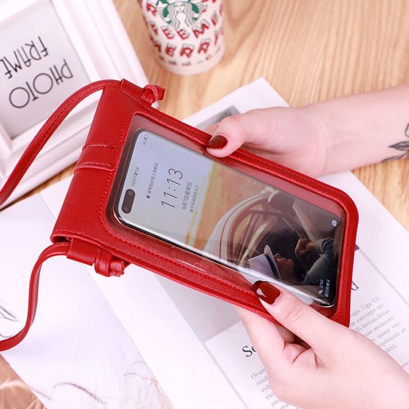 Waterproof mobile phone case messenger bag 7 inch mini small 2021 new touch screen hanging bag for coin purse bag women