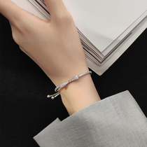 Korean bow bracelet female ins niche design whole body 925 sterling silver bracelet born summer high-end accessories do not fade