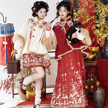 Original hanfu women's short coat plus velvet ancient costume