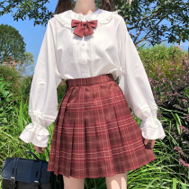 Japanese jk uniform white shirt shirt female design sense niche wooden ear doll lapel Lolita inside shirt
