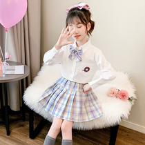Children JK uniform skirt female genuine kindergarten 10 years old elementary school students 12 years old 9 spring clothes 8 girls class dress set set full set