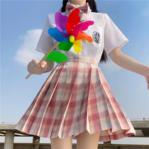 jk uniform skirt genuine set 2021 new womens Japanese college style high-waist pleated skirt original Tsubaki plaid skirt