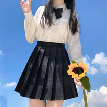 Japanese orthodox school for plaid skirt JK uniform set class uniform college style high school student shirt long sleeve pleated skirt girl