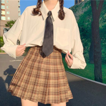 jk uniform set full white shirt Womens New 2021 pleated skirt class dress college style two-piece dress