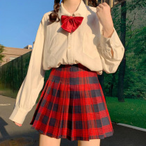 jk uniform skirt Genuine Sweet academic style white shirt design sense niche doll collar black plaid pleated skirt