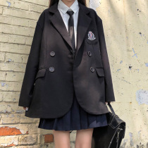 Original black small suit jacket women 2021 new female college style jk uniform suit women design sense minority