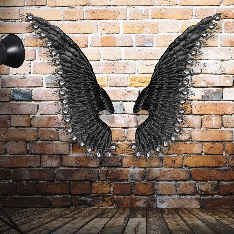 Industrial Wind Iron Art Wings Pendant bar Barbecue Shop Retro Style Shop Background Wall Creative Wall Decoration