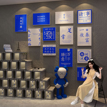 Net Red Klein Blue Photo Area Playing Card Points Arrangement Background Milk Tea Shop Wall Face Ornament Creative Stickers