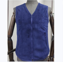 New fireproof vest zipper blue vest winter plus velvet to prevent cold and warm fleece flame blue velvet vest