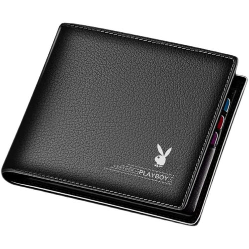 Playboy, короткий бумажник, кожаная сумка, тонкий кошелек, из натуральной кожи, подходит для студента