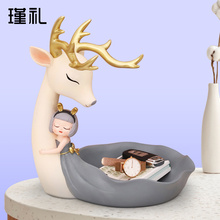 Jinli Nordic Light Luxury Deer Appointment Decoration Home, Living Room, TV Cabinet, Entrance Decoration, Shoe Cabinet, Key Storage