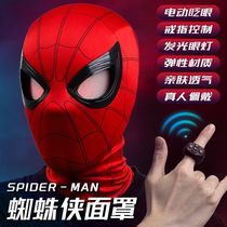 Internet celebrity Spider-Man hood with movable eyes electric blinking mask Spider-Man Heroes Expedition hood with touch light