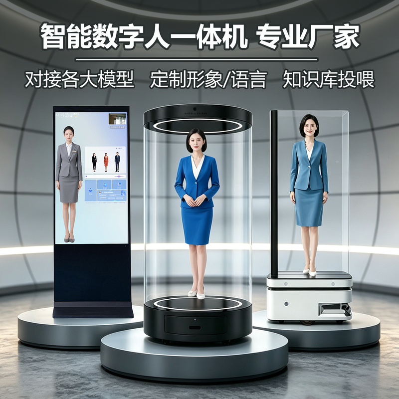 Ai Digital Human All-In-One Machine Holographic Cabin Transparent Screen Oled Mobile Version Local Deployment Intelligent Question-Answering Interactive Dialogue