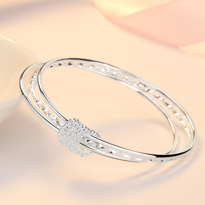 【拍3件39.7元】S925银手镯实心礼盒装