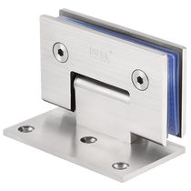 Solid titanium bathroom clip 90-degree single-sided side-mounted bathroom glass door hinge two-way flat opening shower room folding hinge