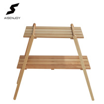 Log handmade Tianshu indoor display original wood color shelf support customization