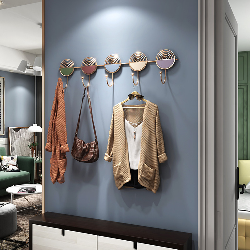 Nordic style clothes hook after entering the door without punching porch wall decoration hook creative personality coat hook row hook