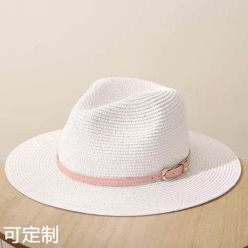 Летняя белая шапка подходит для мужчин и женщин, ремень, универсальная солнцезащитная шляпа