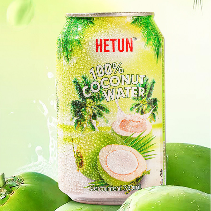 Hetun Vietnam Imported 100% Coconut Water Is Rich in Natural Electrolytes, Nfc Coconut Juice, Coconut Green Water, 0-Fat Beverage