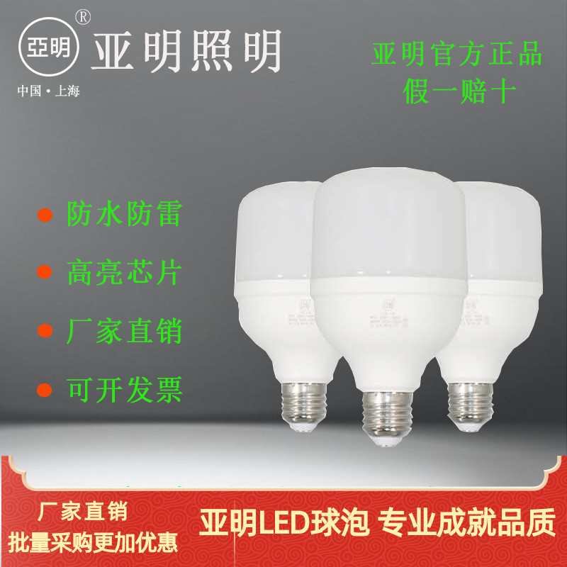 Amin LED energy-saving lamp engineering special screw mouth 100W high power ball bubble indoor home 30w ultra bright plant lamp