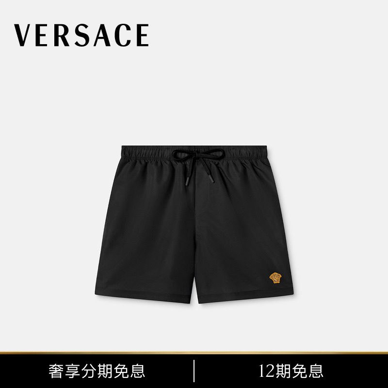 [12 Installments Interest-Free] Versace/Versace Men's Embroidered Medusa Beach Shorts