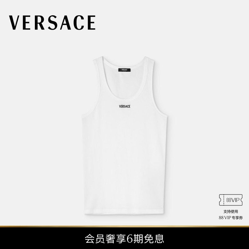 [6 Installments with No Interest] Versace/Versace Men's Logo Ribbed Vest
